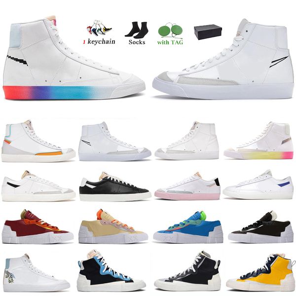 

blazer mid 77 vintage high low platform men women casual shoes sneaker catechu black white navy popcorn foam pacific blue kumquat mens train