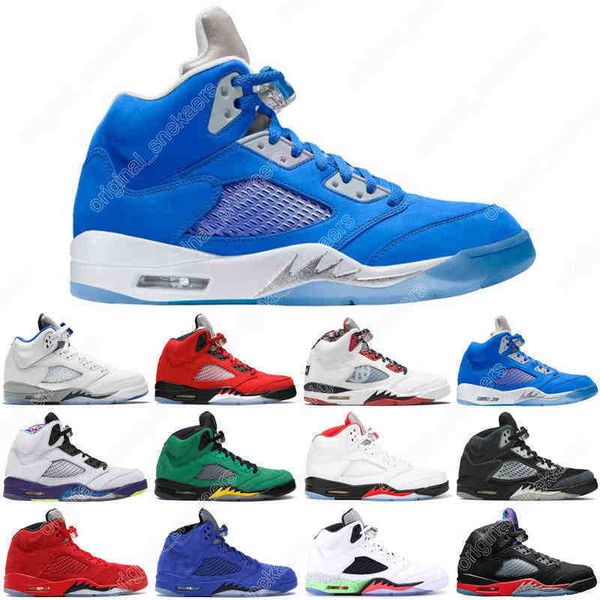 

ale 5 5s mens womens basketball shoes bluebird raging bull anthracite oregon ducks fire red pro star ice blue michigan men trainers, Black