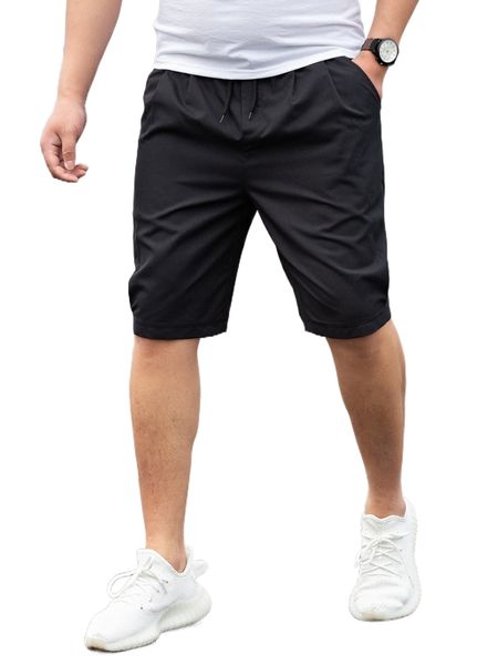 

men slant pocket drawstring waist shorts w5ub#, White;black
