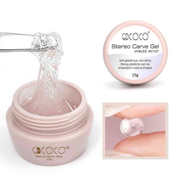 

nxy nail gel 15g art pvc soft solid 3d stereo carve l s glue model clear non sticky 0328, Red;pink