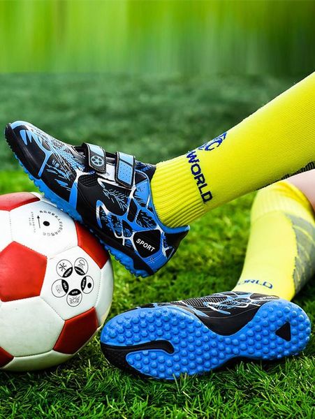 

boys colorblock graphic hook-and-loop fastener strap football shoes she, Black