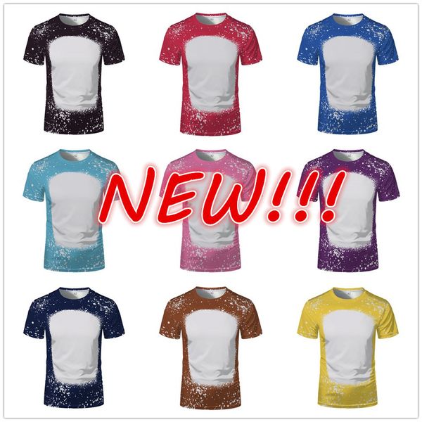 

new sublimation bleached shirts party supplies heat transfer blank bleach shirt bleached polyester t-shirts us men women 2022
