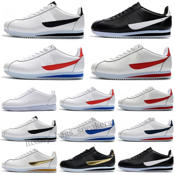 

new cortez classic basic running shoes triple black white forrest gump university blue red light bone rose gold stranger things men women sn