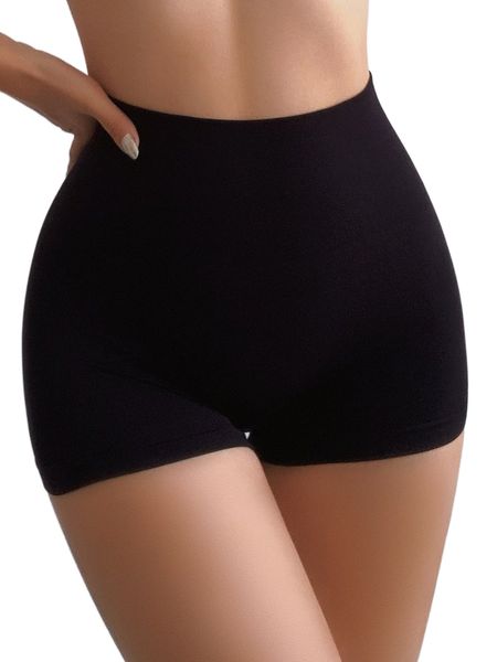 

solid shapewear shorts s4yw#, Black;red