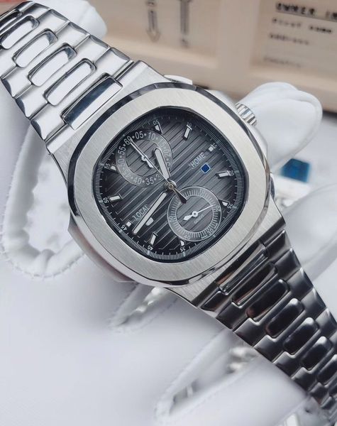 

men's quartz watch new luxury men's stainless steel vk timing sports waterproof, Slivery;brown