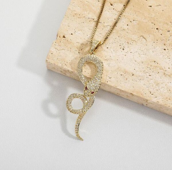 

hip hop 3a+ cz stone paved bling iced out snake pendants necklace for men rapper jewelry gift, Silver