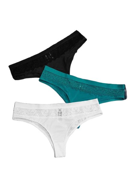 

3pack contrast mesh panty set g8oo#, Black;red