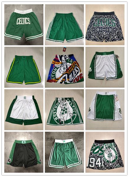 

basketball shorts boston''celtics''men throwback basketball shorts pocket, Black