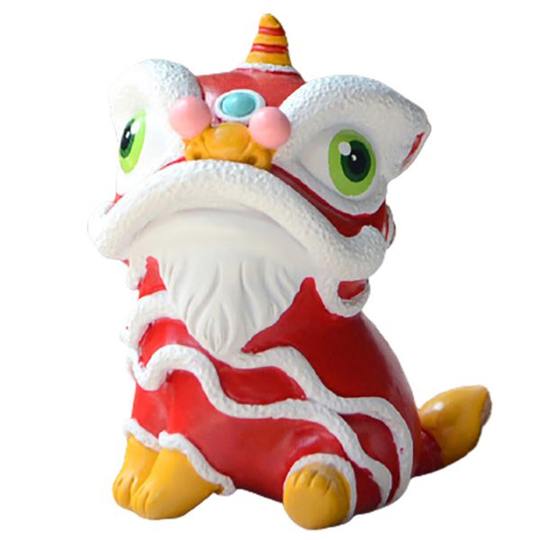 Mascote boneca traje leão dança creativo bonito estilo chinês ornamentos pequeno decoração leão dança abrindo presente presente de aniversário