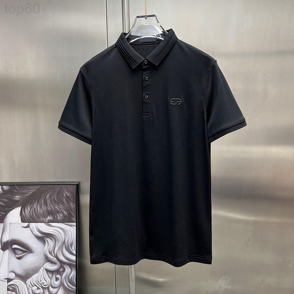

men's polos designer trendy embroidered polo men's lapel solid color short sleeve t-shirt loose 2022 summer trend half zpps, White;black