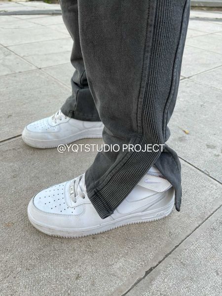 

men's pants cole buxton washed vintage thread split pant high street casual sports pants high waist men, Black