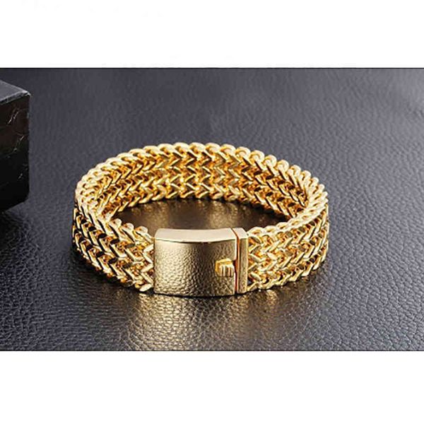 

new stainls steel braided bracelet with 18k gold plating, stainls steel jewelry for men, Golden;silver