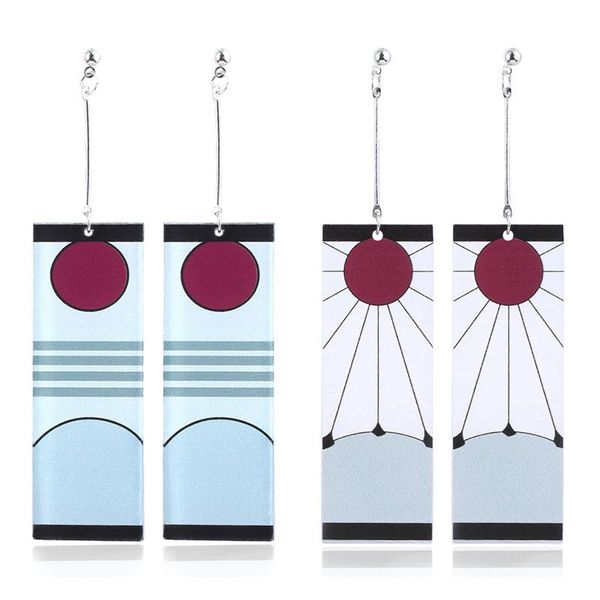 

creative women drop earrings japan anime cosplay acrylic pendant dangle butterfly ear clip for men props jewelry accessories gift, Silver