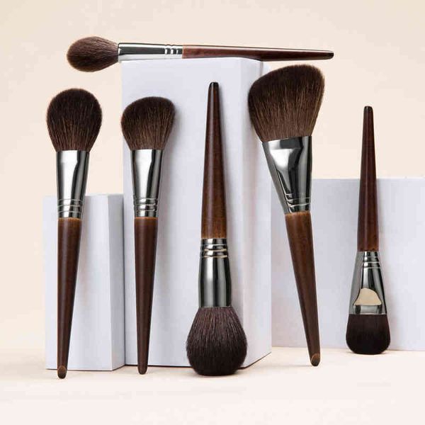 

ovw natural makeup brushes set eyeshadow up goat hair kit foundation powder blending beauty 0308