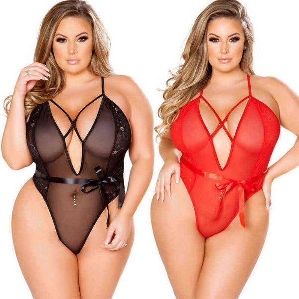 

nxy underwear new women lace underwear plus size girl lingerie corset one piece pajamas woman erotic lingery clothing 0401, Red;black
