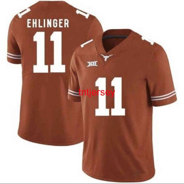 Cusm Texas Longhorns Ehlinger Jersey Orange Uomo Donna Youth Aggiungi qualsiasi nome Numero Xs-5xl