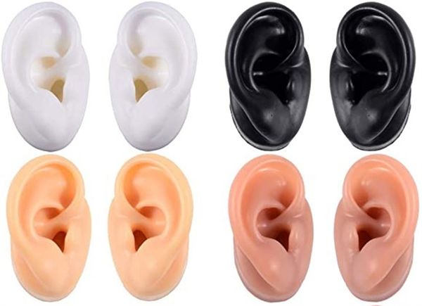 Fornitura per la cura dell'orecchio all'ingrosso Stampo flessibile per modello di orecchio in silicone morbido per gomma per esposizione di gioielli per pratica piercing