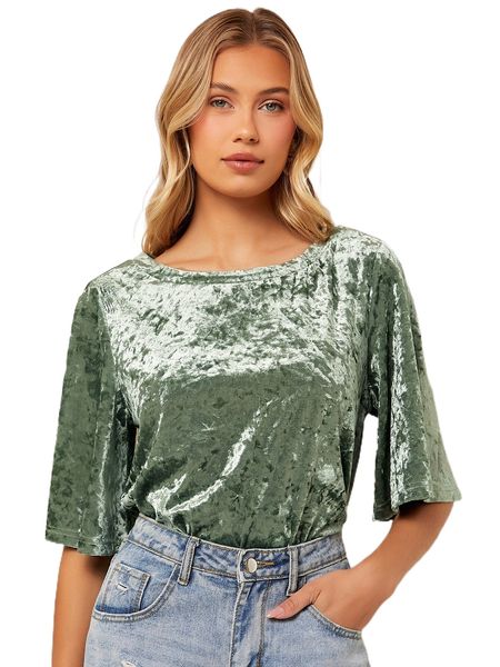 

solid velvet tee d5vf#, White