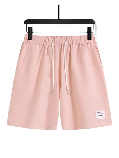

men letter patched detail drawstring waist shorts 898b#, White;black