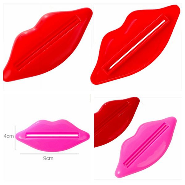 Sexy Lip Kiss Dentifricio Dispositivo Dispenser multifunzionale Detergente per il viso Squeezer Clip Manuale Labbra carine pigre Dentifricio Tube Press Bagno