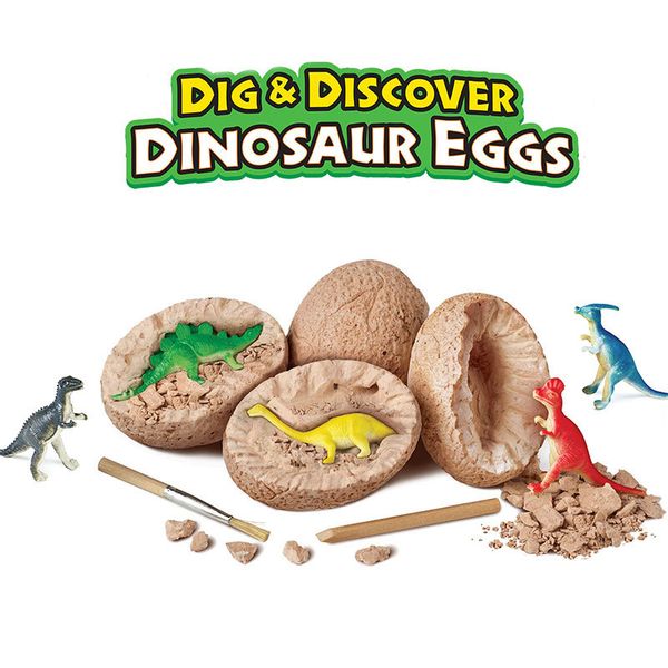 

3 simulation dinosaur eggs archaeological discovery excavation toys children's dinosaur toy model ornaments intellectual development gi