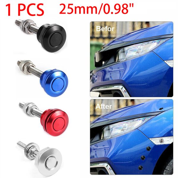 

25mm 1pcs universal car push button bonnet hood pin lock clip kit quick release engine bonnets accessories styling