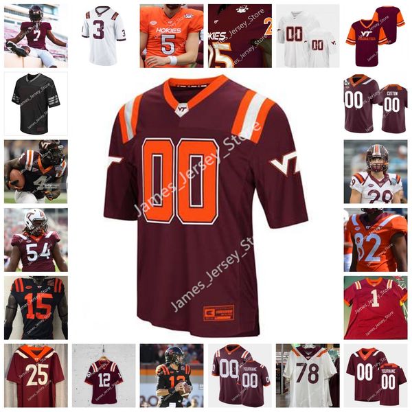 

virginia tech hokies custom stitched football jersey 2 jeremy webb 3 greg stroman 11 kendall fuller 4 jerod evans 7 michael vick 78 bruce sm, Black