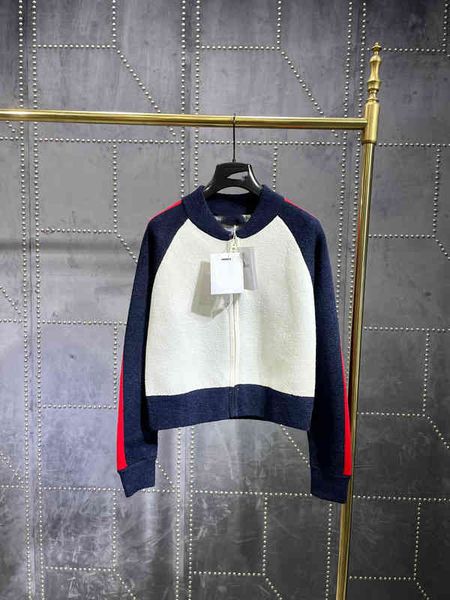 

autumn new red and blue contrast color back love letter printed baseball jacket knitted small jacket women, White;black