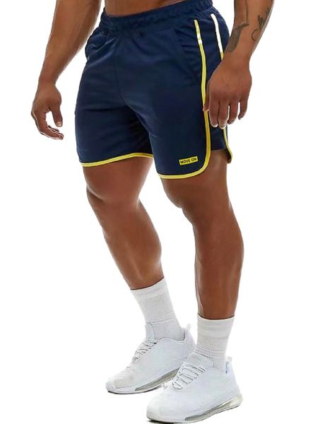 

men letter graphic contrast binding sports shorts o1yl#, White;black