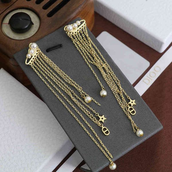 

2022 factory wholesale new earrings female dijia romantic su asymmetric pearl earrings accd, Golden