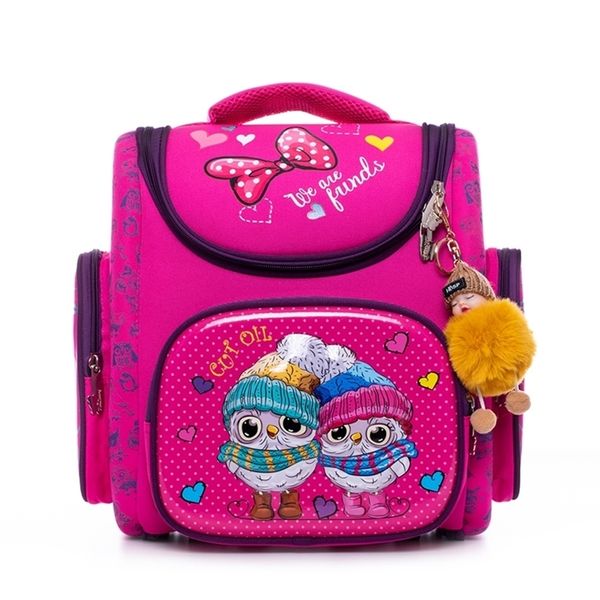 Zaini ortopedici 3D Zaini Satchel Ragazze Cartoon Gufi Bambini Satchel Sacchetti di scuola per bambini Zaino Mochila Escolar LJ201225