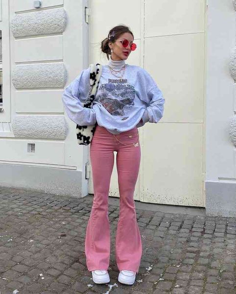 

women's pants & capris spring women's jeans high waist slim speaker casual 1o32, Black;white