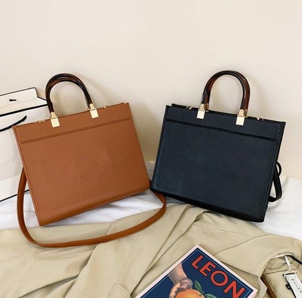 

sunshine handbag designer tote bag women luxury vintage shopper brown roma genuine real leather razor shopping bags handbag purse