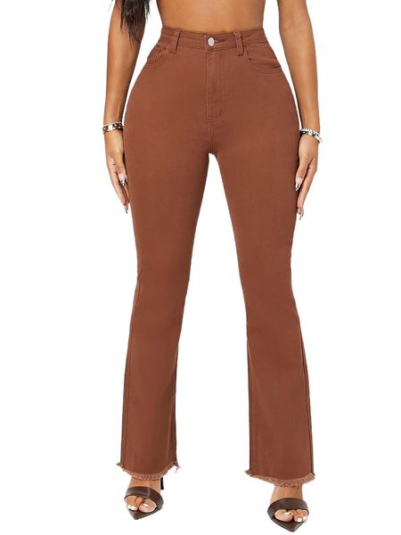 

sxy high waist raw hem jeans k0mx#, Blue