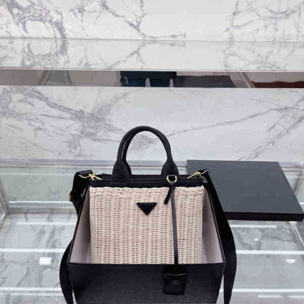 

straw shoulder bags ladies luxury handbags rattan grass cross fashion women beach travel basket brand designer 220406