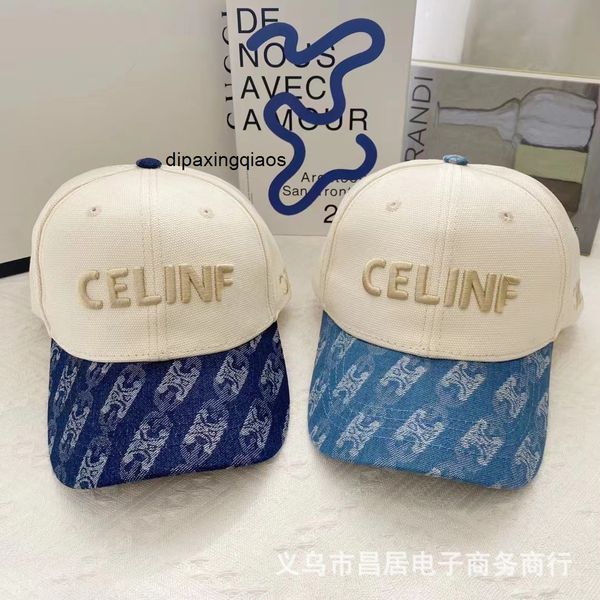 

ball caps celina korean version of spring and summer racing home cowboy splicing baseball for men women sunscreen duck tongue arc de triomph, Blue;gray