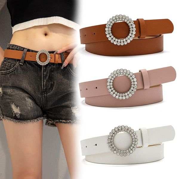 Cinture 2022 Fashion Diamond Belt Women Women Luxury Formale Casual PU Incudo Pull di pelle Solido Elegante cintura di cintura di cintura