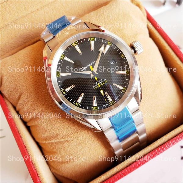 

fashion luxury stainless steel bracelet aquaterra 150m master 23110422101004 41.5mm automatic mechanical watches for men wristwatc253u, Slivery;brown