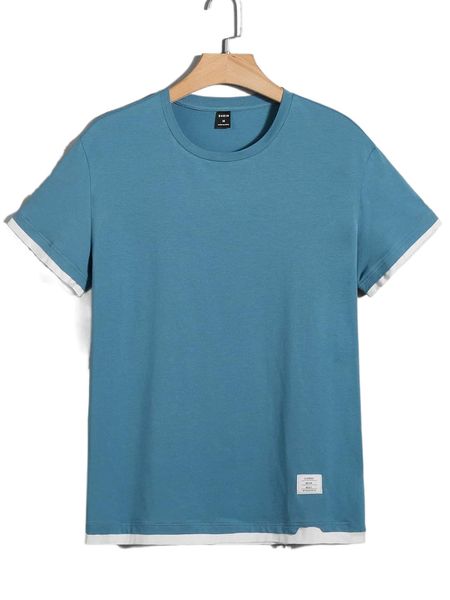 

men letter patched detail tee 54qd#, White;black