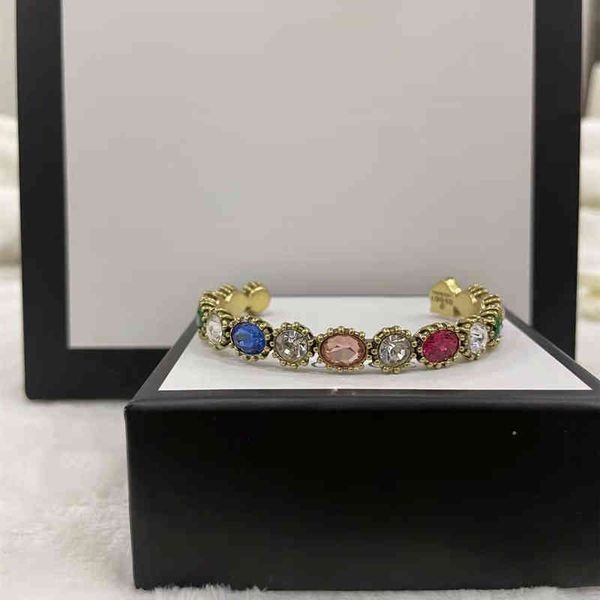 

2022 factory wholesale new high version 1.1 color diamond bracelet women's trend old bracelet gymt, Black