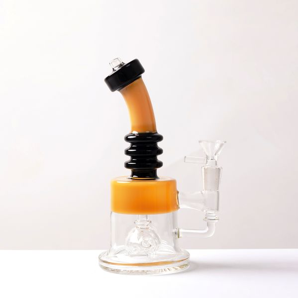 Cam bong bongs kül yakalayıcı bubbler sigara aksesuarlar nargile 8 inç yüksek ejderha pençesi iki renkli nargile boru klasik nargile çanta petrol sondajı için 14mm ağız