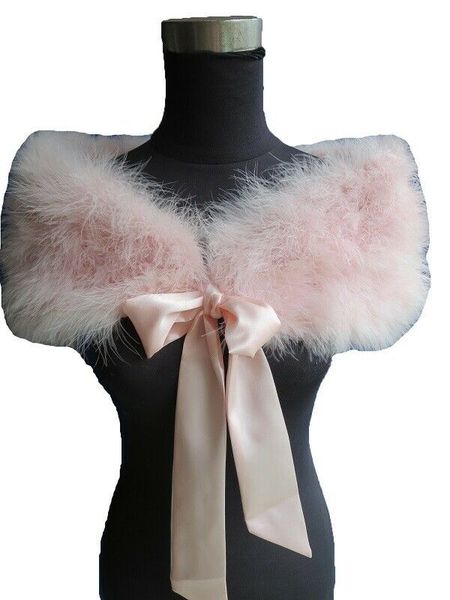 

100% genuine ostrich fur scarf shawl trendy banquet wedding 6 color, Blue;gray