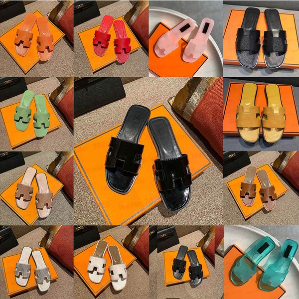 

oran sandals women designer h sliders sandles outdoor crocodile skin flat flip flops fashion luxury lady loafers rubber sandal slides eur 35, Black