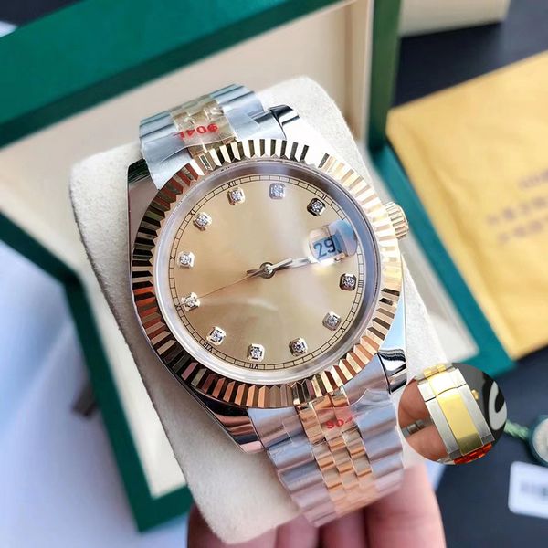 

automatic 41mm men's watches u1 full stainless steel watch sapphire swim watch montre de luxe, Slivery;brown