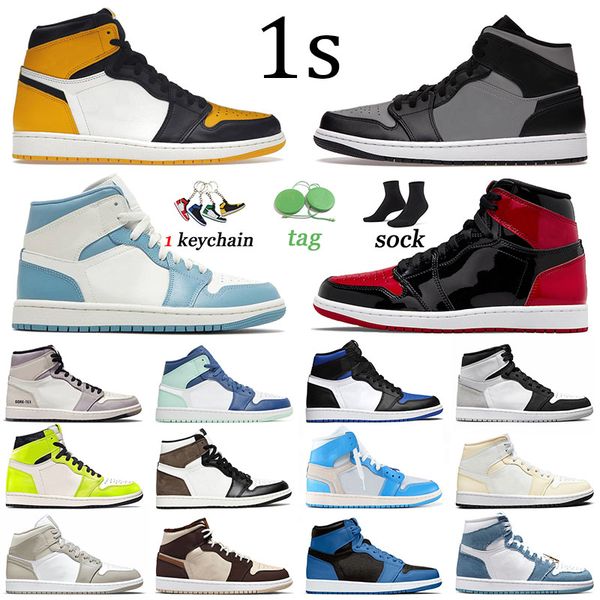 

1 jumpman designer shoes newstalgia 1s trainers stage haze diamond shorts shoe sports men women basketball sneaker mid shadow red cream dark, Black