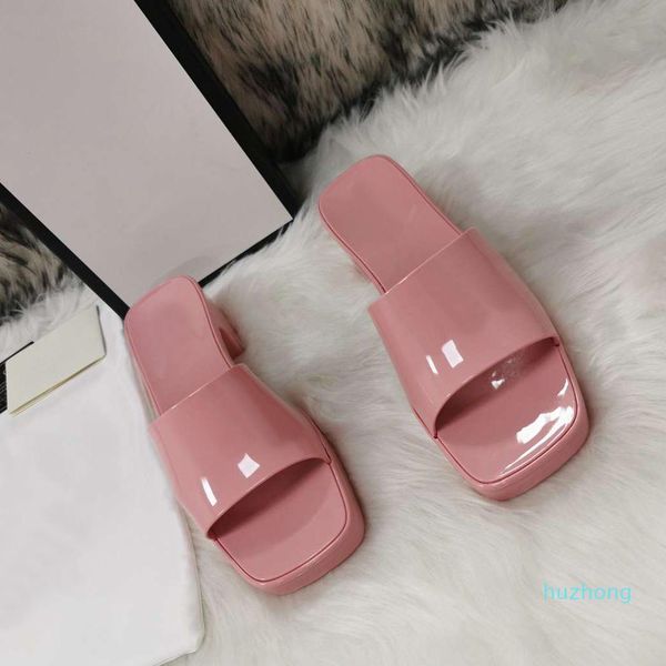 

2022-fashion-alphabet band slippers female sandals wear spring and summer net casual square flat 11 color star same style 1top, Black