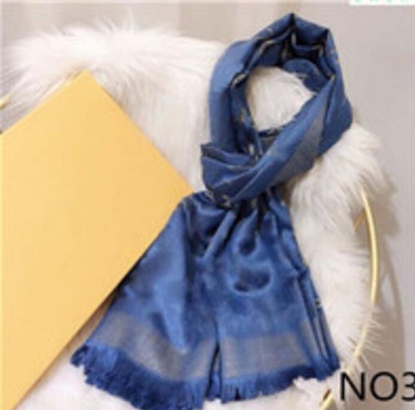 Echarpe-Schal, Designer-Seidenschal für Herren, Damen-Schal für vier Jahreszeiten, modische Schals mit Buchstaben, Größe 180 x 70 cm, 6 Farben, hohe Qualität