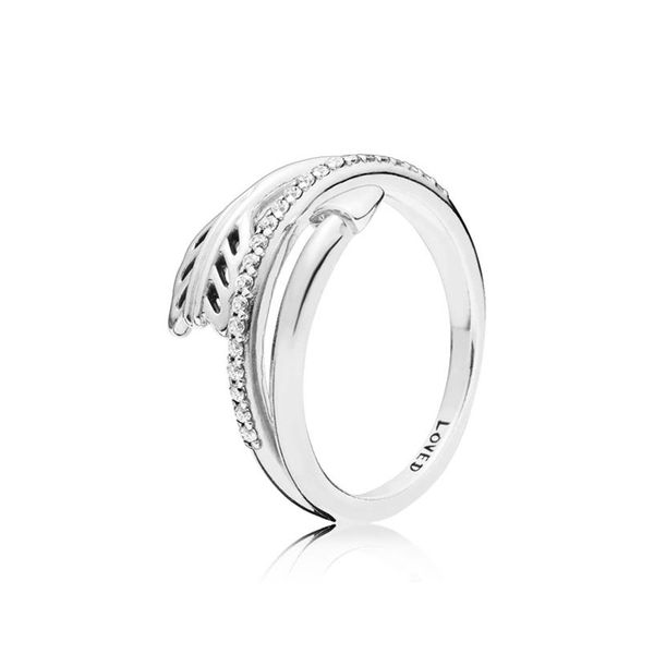 

new arrival 925 sterling silver love ring original box for pandora sparkling arrow ring women luxury designer cz diamond rings set278w, Slivery;golden