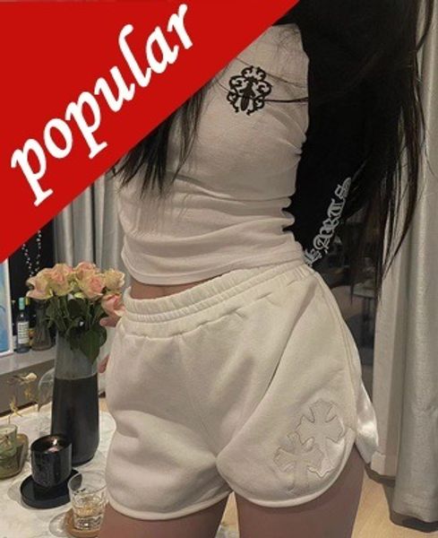 

factory online export designer new brand shorts ch white black cross leather sports texture rounded