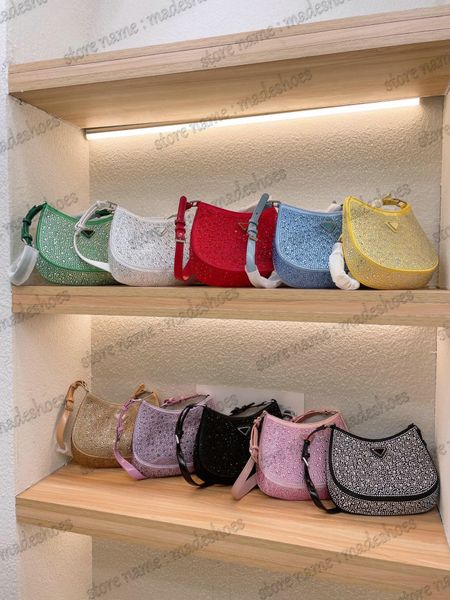 

metal cleo satin bag with appliques shoulder bag embellished crystals tote luxurys designer bling bling party special cross body handle unde